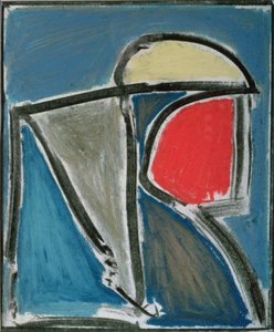 Maske, 1995 (vokskridt, pastel og trækul på papir)