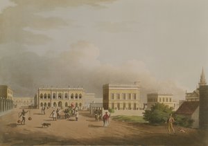 The Old Court House, Calcutta, plade 17 fra Twenty Four Views i Hindostan, indgraveret af Harradon, pub. af Edward Orme (1774-c.1820) 1805 (akvatinte)