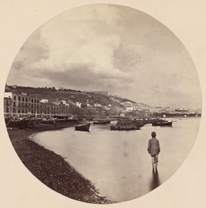 Chiaia og St. Elmo fra Mergellina, Napoli,ca. 1863 (foto)
