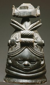 Mende hjelmmaske (træ)