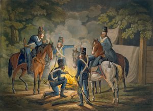 Preussiske husarer på en nattestol, ca. 1799-1802