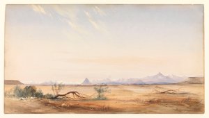 Andesbjergene, set fra Mystery Plain, nær Santa Cruz, ca. 1878 (akvarel) af Conrad Martens
