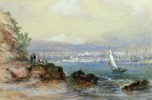 Udsigt over Sydney Harbour af Conrad Martens