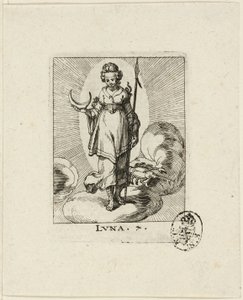 Luna, planche syv fra Der VII Planeten af Conrad Meyer