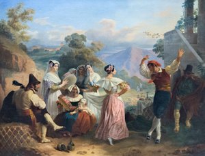 Traditionel dans (olie på lærred)