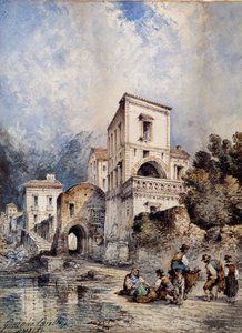 Udsigt over Amalfi (akvarel)
