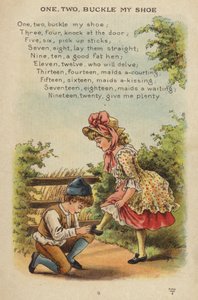 Børnerim: One, Two, Buckle My Shoe (chromolitho)