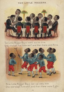 Børnerim: Ti små sorte børn (chromolitho)