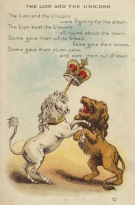 Børnerim: Løven og enhjørningen (chromolitho)