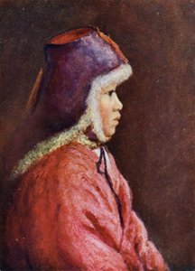 En koreansk pige i vinterkjole (farve litho) af Constance J.D. Coulson