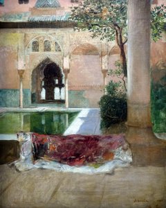 Gården til Alhambra i Granada, 1880 af Constant