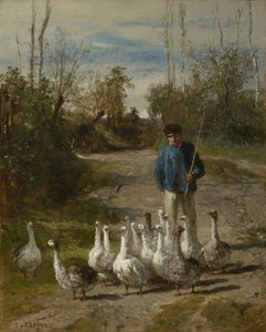 Gåsehyrden, ca. 1850-55 af Constant Emile Troyon