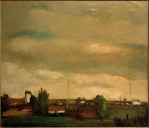 Landsby og bueskydning af Constant Permeke
