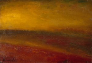 Sunset Landscape (olie på lærred)