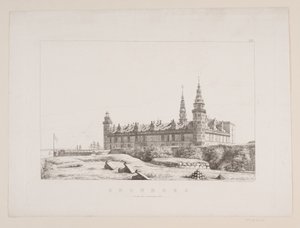 Danish: Kronborg set fra den nordvestlige side af Constantin Hansen