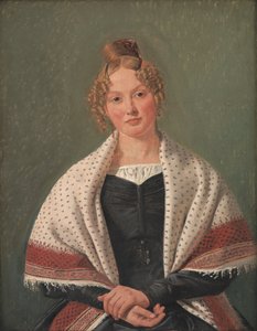 Portræt af Hanne Wanscher, født Wegener af Constantin Hansen