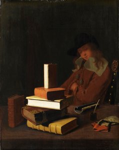 Den sovende studerende, 1663 af Constantin Verhout or Voorhout