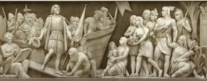 Landing af Christopher Columbus Frisen i rotunden i United States Capitol, 1860-1873