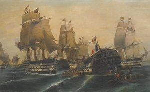 Slaget ved Trafalgar af Constantinos Volanakis