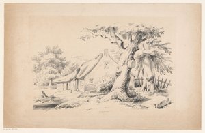 Gård og to træer The Landscape (serietitel) af Constantinus Cornelis Huysmans