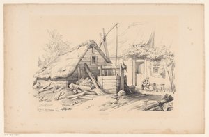 Gård med brønd The Landscape (serietitel) af Constantinus Cornelis Huysmans