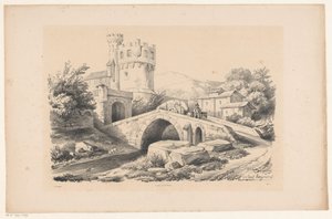 Landskab med fæstning og bro The Landscape (serietitel) af Constantinus Cornelis Huysmans