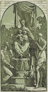 Madonna med barnet på tronen, Sankt Hieronymus og Sankt Frans