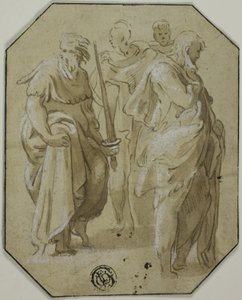 Sankt Paulus og tre andre stående figurer af Conte Antonio Maria Zanetti the Elder