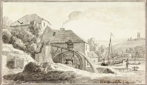 Ford Mill (blæk og akvarel på papir)