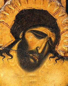 Ansigt af Jesu lidelse, detalje af krucifikset af Coppo di Marcovaldo (ca. 1220-efter 1276)