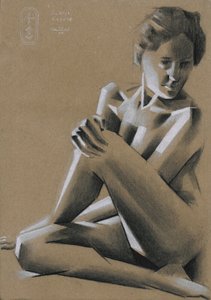 Dramatisk siddende figur