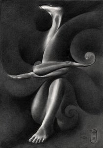 Elegant surrealistisk figur af Corné Akkers