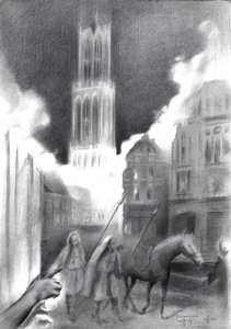 Branden i den middelalderlige by af Corné Akkers