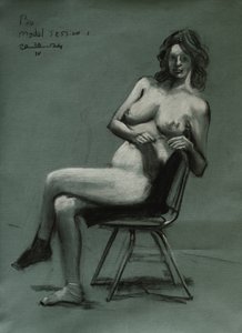 Tænksom siddende figur af Corné Akkers