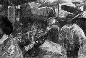 Sinterklaas-paraden i den regnfulde by af Corné Akkers