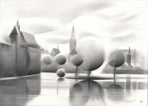 Surrealistiske refleksioner af bylandskabet af Corné Akkers