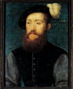 Portræt af Charles de Cosse, greve af Brissac (Cosse-Brissac) Træmaleri af Corneille De Lyon (Corneille de La Haye) (1500/1510-1574)