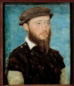 Portræt af Jean de Bourbon Vendome, greve af Soissons og Enghien (1528-1557) Træmaleri af Corneille De Lyon (Corneille de La Haye) (1500/1510-1574)