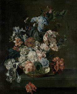 Stilleben med blomster af Cornelia van der Mijn (signed by artist)