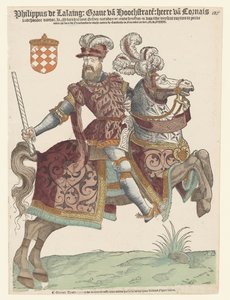 Portræt af Philip van Lalaing til hest af Cornelis Anthonisz. (manner of)
