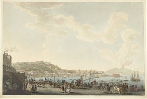 Udsigt over havnen i Napoli af Cornelis Apostool