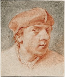 ""Autoportrait au baret"" (Selvportræt med baret) Sanguine de Cornelis Pietersz Bega (1631/2-1664) Rembrandthuset, Amsterdam