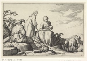 fårehyrder Fire pastorale scener (serietitel) af Cornelis Bloemaert (II) (possibly)