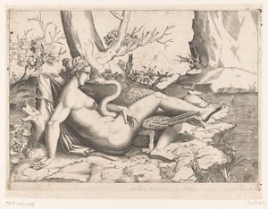 Leda og svanen af Cornelis Bos (possibly)