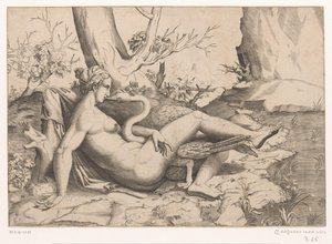 Leda og svanen af Cornelis Bos (possibly)