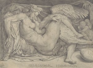 Leda og Svanen, 1544-66. af Cornelis Bos