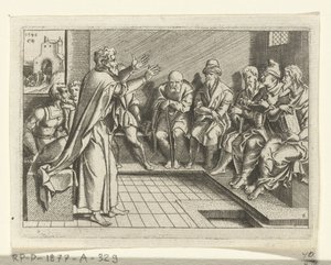 Paulus prædiker i synagogen The Life of Paul (serietitel) af Cornelis Bos