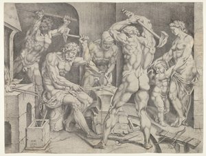 Vulcans smedje, 1546. af Cornelis Bos
