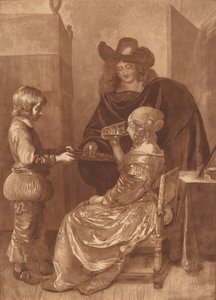 Cavalier and Lady with a Page, 1779, udgivet 1781. af Cornelis Brouwer