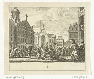 Oprør ved Daniël Raaps begravelse på Dam-pladsen i Amsterdam i 1754